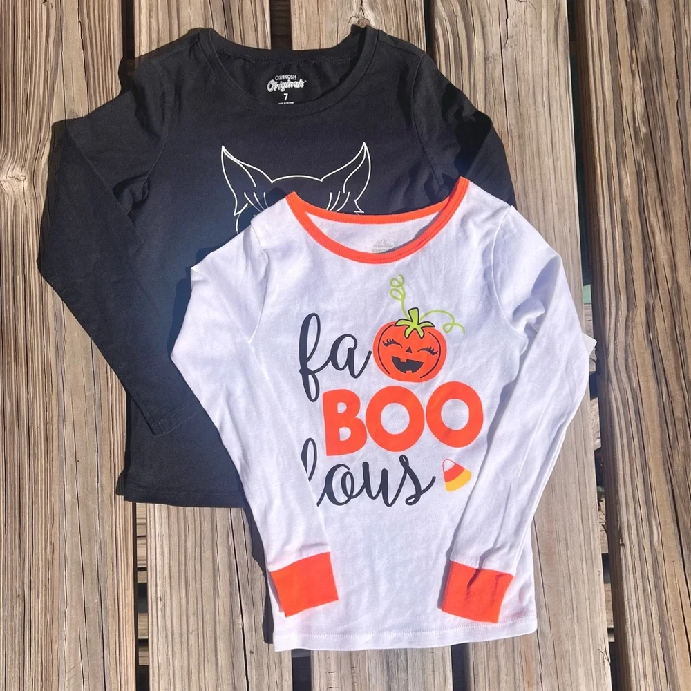 - 2 Halloween Tops SZ 7 Bundle! E/NEW